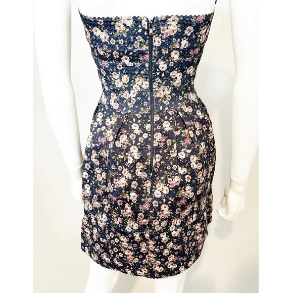 Sans Souci Sweetheart Neckline Strapless Floral Stretch Mini Dress - Picture 4 of 5